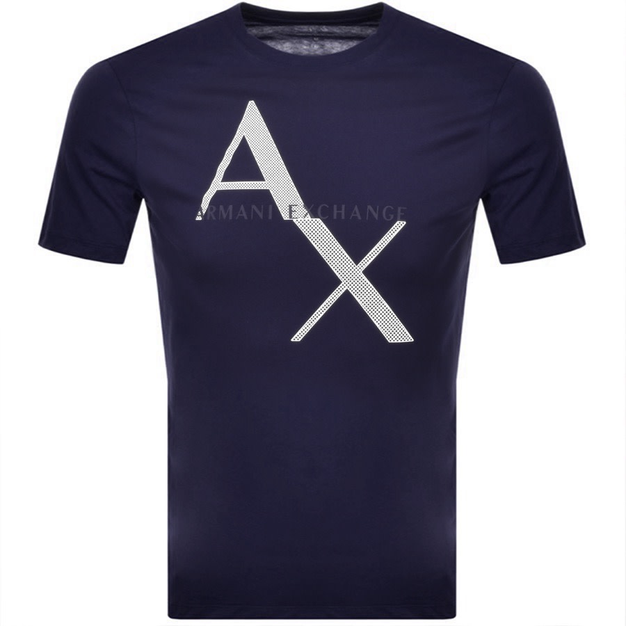 Alternative Image for ProductArmani Exchange Crew Neck Logo T Shirt Blue1